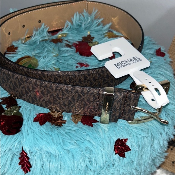Michael Kors Dark Brown Belt with Gold Buckle - Picture 1 of 4